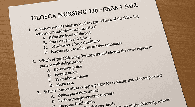 ATI Nur 130 exam 3 Fall